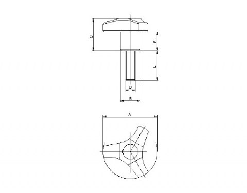 Sterngriff V3 P - Technische Zeichnung | Kuala Kunststofftechnik GmbH